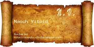 Nasch Vitold névjegykártya